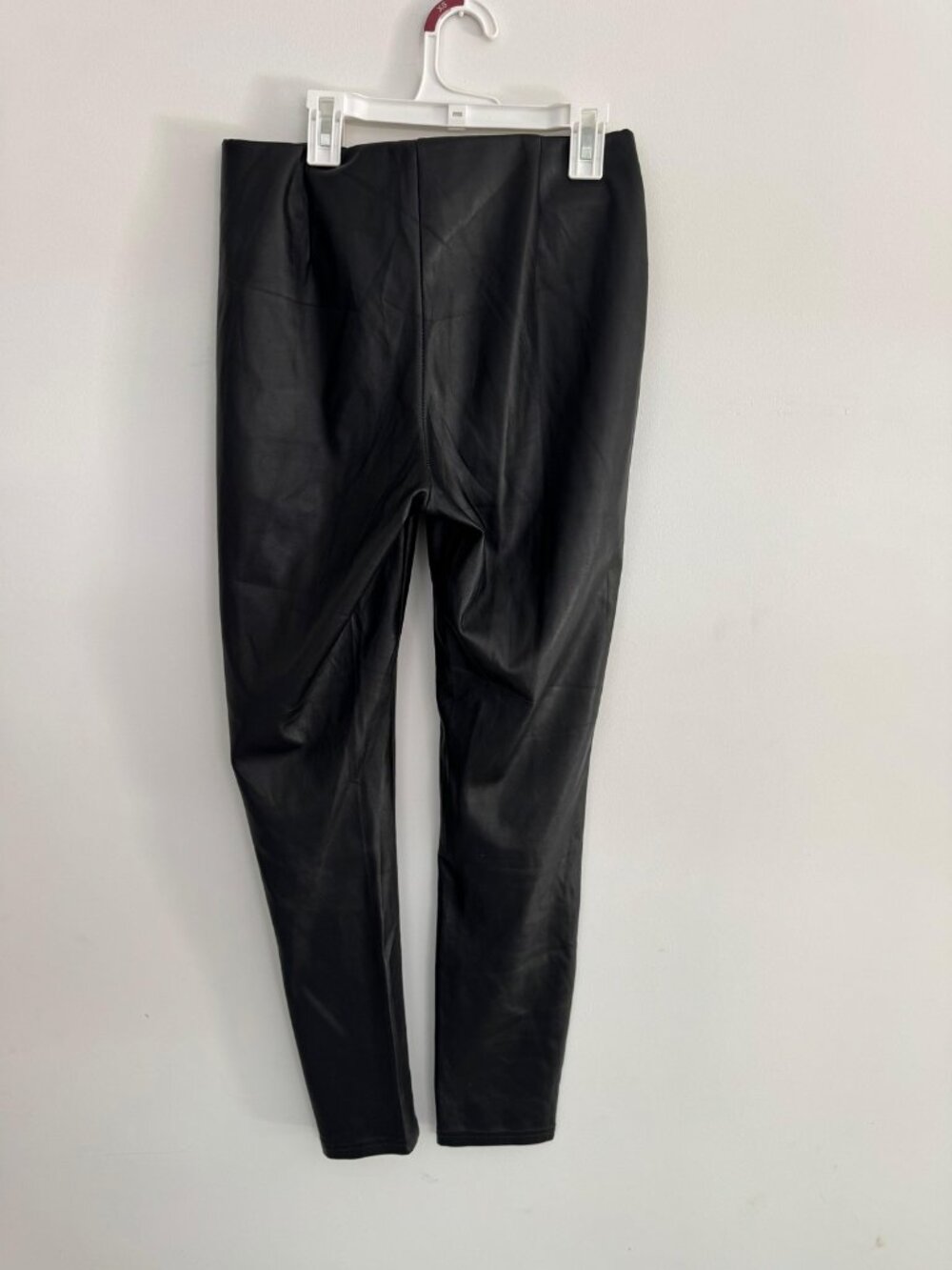 MNG Black Faux Leather Skinny Pants Size M